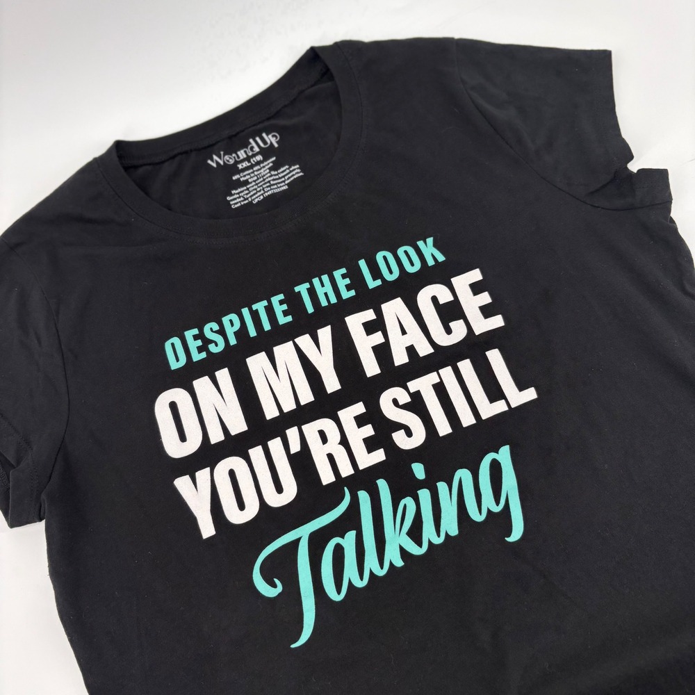 Wound Up Black Graphic T-Shirt XXL Sarcastic Sassy Quote‎ Tee